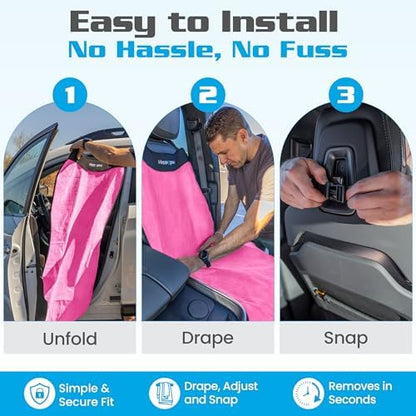 HAPPEGEAR Happeseat Waterproof Car Seat Cover & Protector, Pink