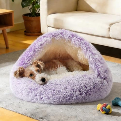 NOYAL Hooded Donut Bed, Calming Cave for Cats & Small Dogs