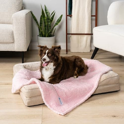 PetAmi Soft Plush Sherpa Dog Blanket for Pet Cat, Small 24x32, Pink