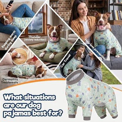 LovinPet Large Dog Clothes for Labrador, Sage Animal Print, Grey, L