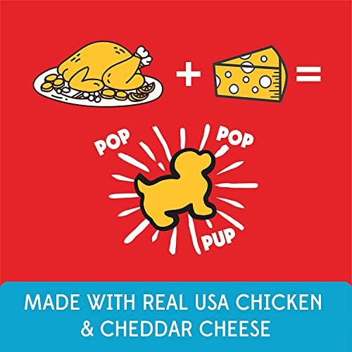 Pup Corn Plus - Puffed Dog Treats with Prebiotics and Probiotics - Chicken & Cheddar Cheese (24oz) - Made in USA