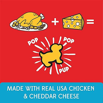 Pup Corn Plus - Puffed Dog Treats with Prebiotics and Probiotics - Chicken & Cheddar Cheese (24oz) - Made in USA
