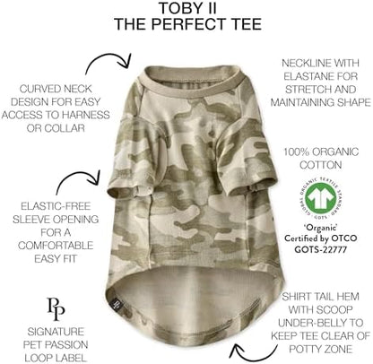 Pet Passion Toby II Dog T-Shirt, 3 Pack, Sage Camo, Medium