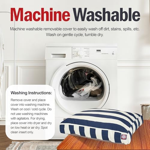 Majestic Pet Rectangular Dog Bed, Small, 27x20x4 in, Washable, Navy Blue