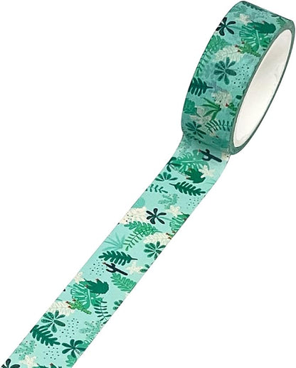 allydrew Washi Masking Tape, 15mm x 5M, Green Ferns