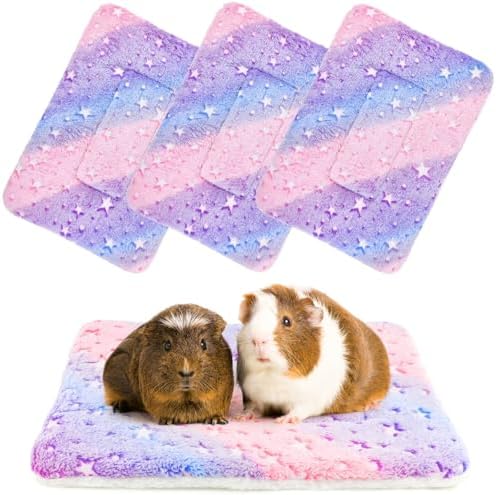 4-Pack Guinea Pig Bed, Fleece Washable Bunny Mat, 14"x10"