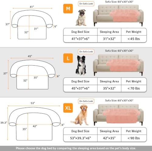 GGIB Calming Dog Bed Fluffy Plush Dog Mat for Furniture Protector with Removable Washable Cover for Large Medium Small Dogs and Cats (Large, Pink)