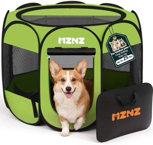 Dog Cat Small Animal Puppy Playpen Crate, Medium, Whole Green
