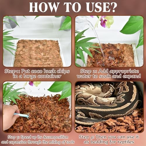 ZeeDix 10LBS Coconut Husk Chip Substrate for Reptiles, 72QT Coco Husk Chips