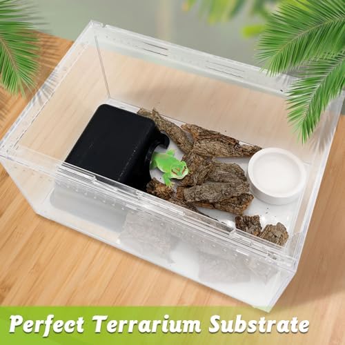 Reptile Cork Bark Bulk 1.5 Lb Cork Wood for Terrarium, Natural Flat Cork Bedding Terrarium Substrate for Bearded Dragon Snake Spiders Hermit Crabs Geckos Tortoise