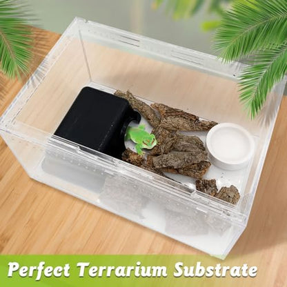 Reptile Cork Bark Bulk 1.5 Lb Cork Wood for Terrarium, Natural Flat Cork Bedding Terrarium Substrate for Bearded Dragon Snake Spiders Hermit Crabs Geckos Tortoise