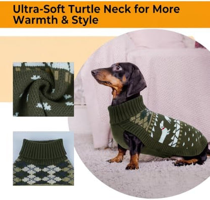 Lelepet Dachshund Sweater Turtleneck Dog Sweaters for Small Dogs (XS-XL)