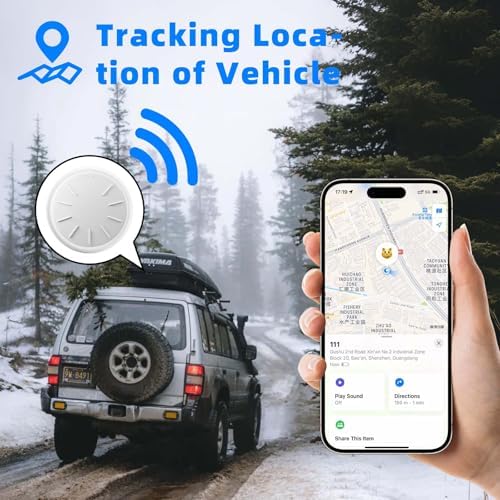 GPS Tracker for Vehicles, Real-Time Undetectable GPS Tracker for Car Work with Find My- No Monthly Fee & SIM Card for Hidden Magnetic GPS Locator for iOS Device, Ultra-Slim, IP68 Waterproof, Black