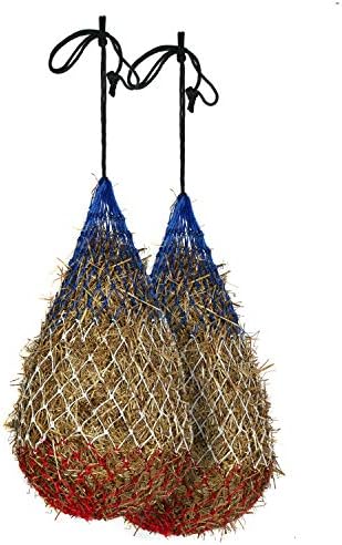 Majestic Ally 2 pcs Slow Feed 42” Hay Net for Horses, Strong Small 2x2” Holes, Nylon Rope Hanging, Adjustable Travel Feeder for Trailer and Stall, Simulates Grazing, Reduce Waste