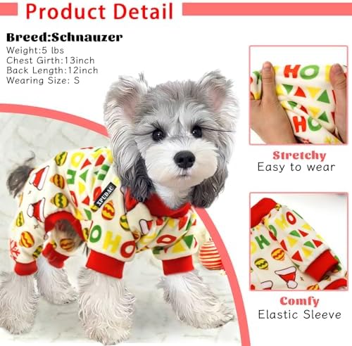 XPUDAC 4 Pack Dog Christmas Pajamas Santa Pet Clothes for Large Dogs, 5XL