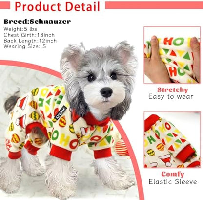 XPUDAC 4 Pack Dog Christmas Pajamas Santa Pet Clothes for Large Dogs, 5XL