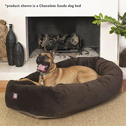 Majestic Pet Suede Calming Dog Bed, 52 Inch X-Large, Round, Washable, Stone