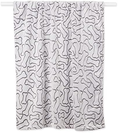 Bone Dry Embossed Bone Collection, Pet Blanket, 36x48, Black