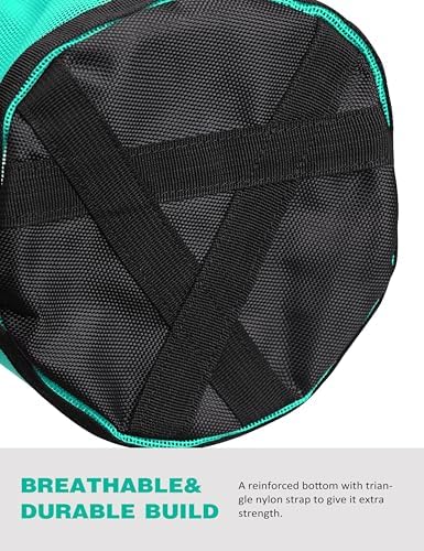 Harrison Howard Horse Muzzle Feed Bag Nylon Mesh Grain Feed Bag with Padded Neck Strap Adjustable Belt Mint Medium