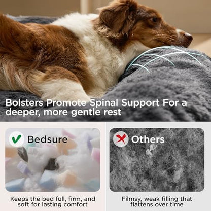 Bedsure SupportMax™ Calming Dog Bed Medium Size Dog Washable Pet Bed,30in