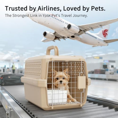RIZZARI Dog Travel Carrier Crate: Lightweight Handle Ventilated Design