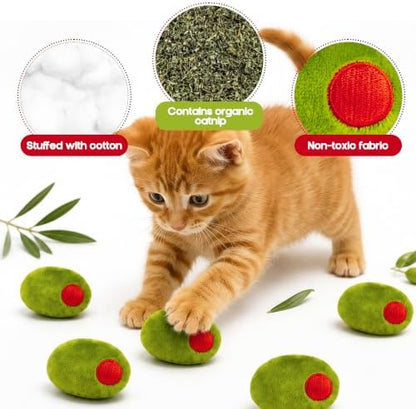 5Pcs Olive Catnip Crinkle Paper Sound Toys for Cat, Catmint Cat Toy Gift