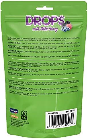 Vitakraft Drops Rabbit Treat with Wildberry Flavor 5.3 oz.