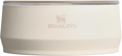 STANLEY Pet Bowl | 3-Cup (24 oz) Insulated Stainless Steel Dog & Cat Bowl | Splash-Resistant Lid | Dishwasher Safe | BPA-Free | Cream
