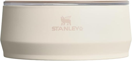 STANLEY Pet Bowl | 3-Cup (24 oz) Insulated Stainless Steel Dog & Cat Bowl | Splash-Resistant Lid | Dishwasher Safe | BPA-Free | Cream