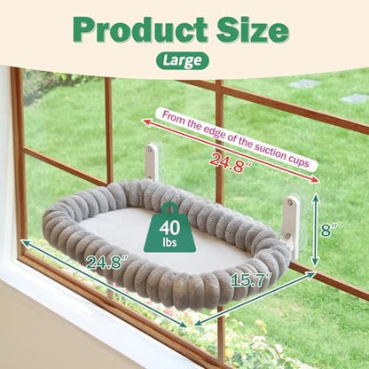 Zakkart SnugCloud Foldable Cat Window Perch (Gray, L)