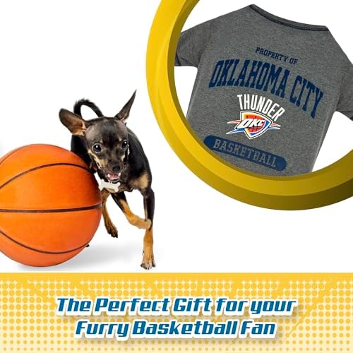 Pets First NBA Licensed Hoodies & T-shirt for Dogs & Cats, Oklahoma City Thunder, Medium
