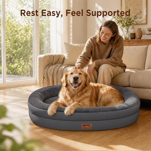 Waterproof Orthopedic Dog Bed for Large Dogs, Dark Grey