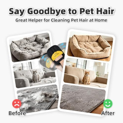 Pet Hair Removal Glove for Cats & Dogs,Newly Upgraded electrostatic pet Hair Remover Glove, Reusable Magic Brush Pet Hair Remover Tool for Furniture,Couch,Carpets,Laundry,Car Seat (1)