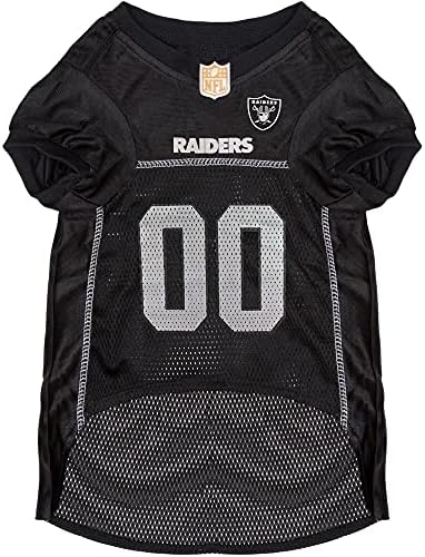 Pets First NFL Raiders Dog Jersey, Size Medium, Football Shirt Costume for Pet, Dog Sports T-Shirt, NFL Team Clothing for Cats, Licensed Pet Apparel Available in 7 Sizes and 32 Teams
