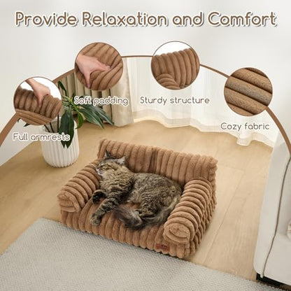 Hollypet Small Dog Large Cat Bed Puppy Couch Beds for Pets up to 25 lbs