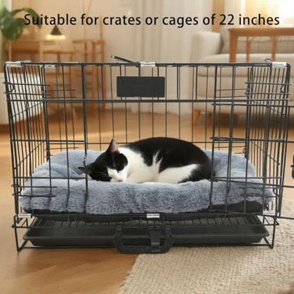 Dog Crate Bed for Extra Small Dogs Washable & Anti-Slip Ultra Soft Dog Beds Kennel Pad for Pets Cozy Sleeping Mat, Dark Grey 22inch