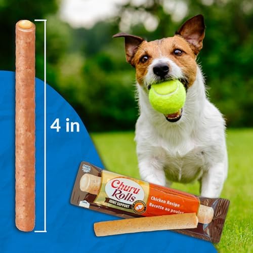 INABA Churu Rolls Joint Support for Dog, Functional Lickable Dog Treat with Taurine & Green Tea Extract, 1.26oz Each, 18 Tubes Total, Chicken Recipe