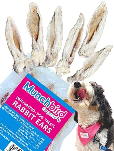 Munchbird Dehydrated Rabbit Ears for Dogs (Small Pack - 6pcs)