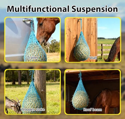 2 Pcs Hay Nets for Horses Slow Feed,40'' Horses Hay Nets,Blue