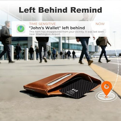 [Apple MFi Certified] 2 Pack Wallet Tracker Card with Apple Find My (iOS Only) Rechargeable Air Tracker Tags Bluetooth Wallet Finder IP68 Waterproof GPS Tracker Item Finder for Keys, Bags, Passport