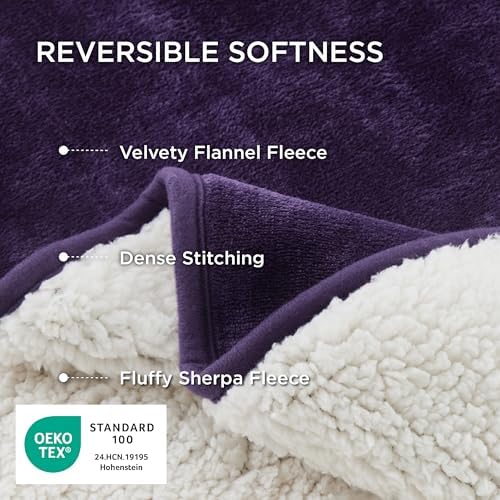 Bedsure Waterproof Dog Blankets for Large Dogs Sherpa Fleece Throw, 40X50