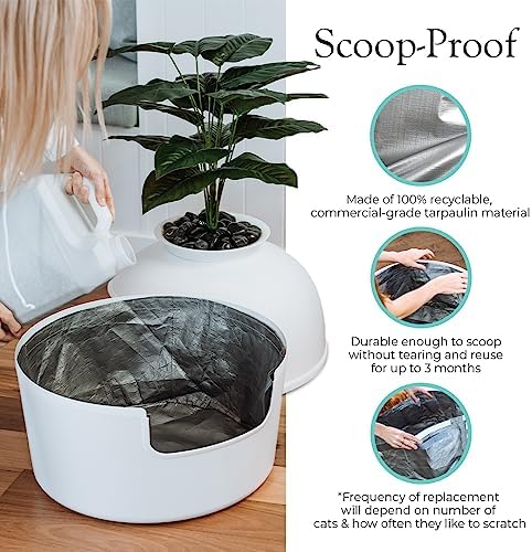 Reusable Litter Box Liners by Bundle & Bliss, 3-Pack - Easy to Clean, Non-Slip Litter Liners For Secret Litter Box - Durable Design, Waterproof, Scoop & Scratch-Resistant, Leak Proof, Machine-Washable