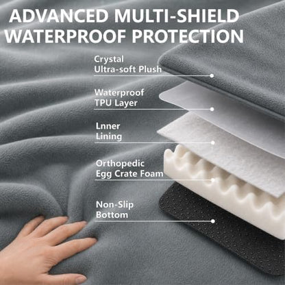 Orthopedic Dog Mat, 100% Waterproof 28D Foam Bed, Washable