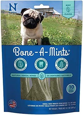 Bone-A-Mints All Natural, Wheat-Free Breath Freshening Bone, 8.10-Ounce, Small, 10-Pack