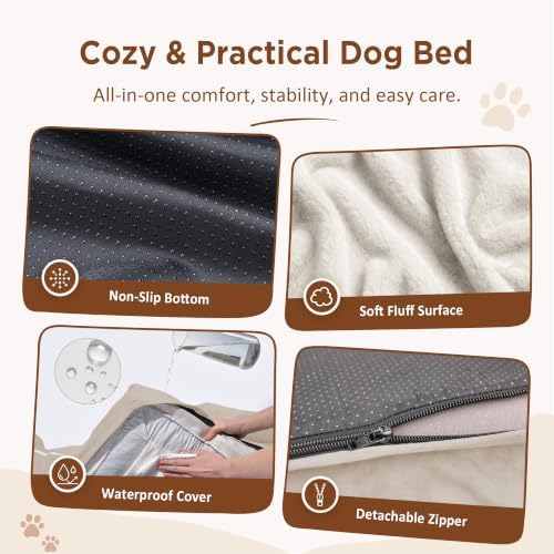 Comfort Expression Waterproof Orthopedic Dog Bed for Medium Size Dog