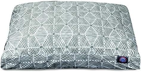 Majestic Pet Rectangular Dog Bed, Large, 44x36x5 in, Washable, Gray