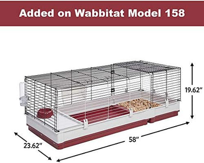 MidWest Homes for Pets Rabbit Cage Wire Extension | Extension Fits Midwest Models 158 & 158XL, 158WEX, Maroon/White (Wire Extension Only)