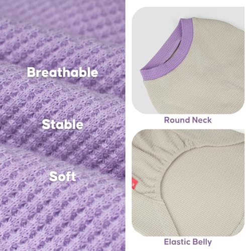 KYEESE 2Pack Waffle Dog Shirt for Small Medium Dogs Striped Dog Sweater