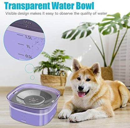 UPSKY 70oz Dog Water Bowl, No Spill Slow Drinking Feeder for Messy Drinker