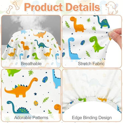 Dog Pajamas for Small Medium Dogs Pjs Orange Dinosaurs Dog Onesie Breathable Puppy Pj Pet Stretchy Soft Sleepwear for Spring Summer Costume-M